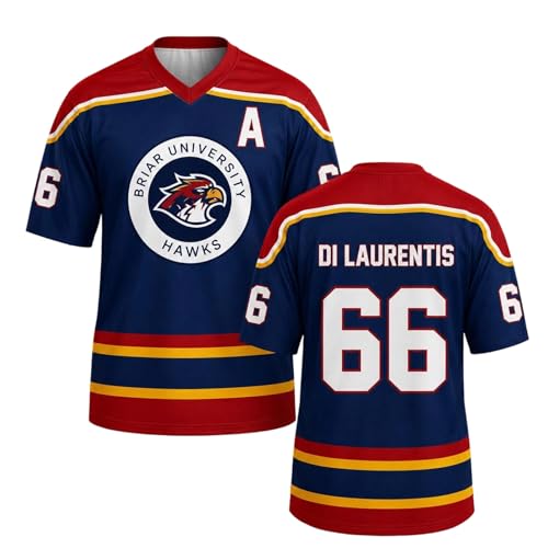 Maillot Hockey sur Glace Unisexe,Tee Shirt Campus Merch,Tee Shirt Homme Manches Courtes et Femme col V,Maillot de Hockey Haut de Sport Chic 04#Bleu L