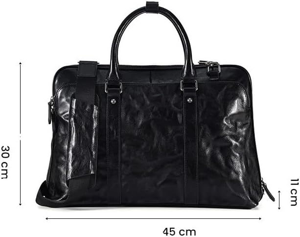 Genuine Leather Men's Briefcase for Business Office Messenger Bag Vintage Handbag Document Shoulder Bags.