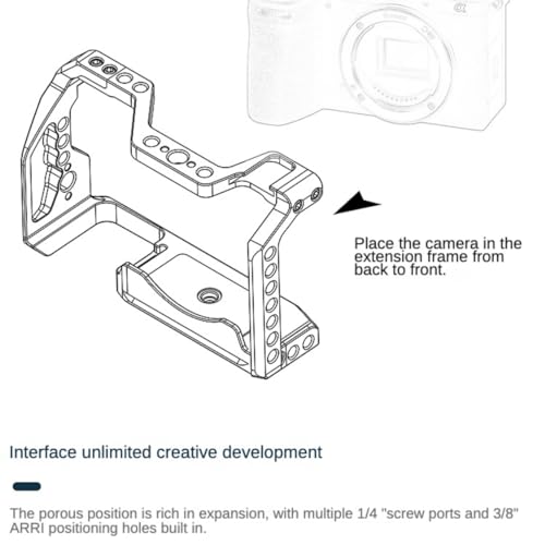Image of Aluminum Alloy Camera Cage Rig Compatible with Sony A6700 Metal Expansion Stabilizer Camera Accessories