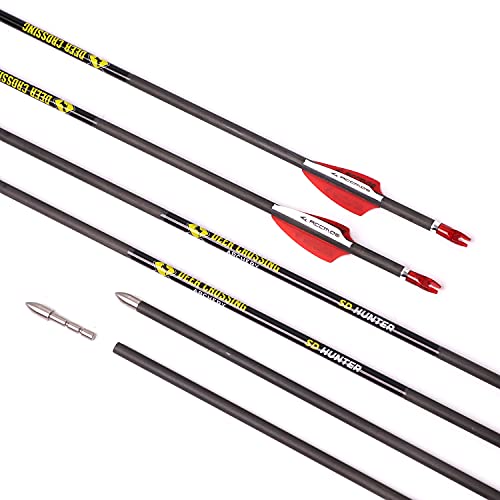 ACCMOS 31inch Carbon Arrows Spine 250 OD 5.6 ID 4.2 mm Hunting Practice Arrows for Youth Adult Compound Bow Recurve Bow Shooting 6 pcs (6pcs, Spine 250) - Image 5