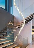 KoKo&Yukina 10.5 Ft Staircase Chandeliers for High Ceilings with Crystal Long Spiral Chandeliers for