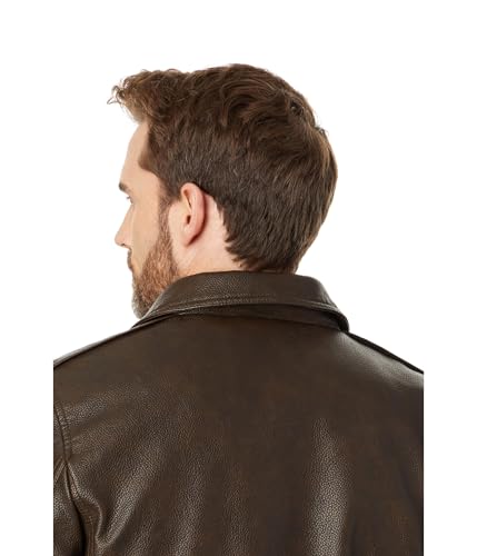 Image of Levi's Men's Faux Leather Aviator Bomber Jacket With Sherpa Collar