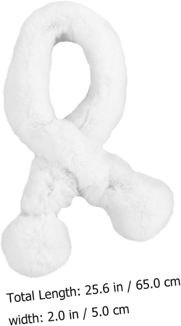 ARTIBETTER Winter Thick Plush Scarf White Soft Warm Loop Shawl for Boys Cold Weather