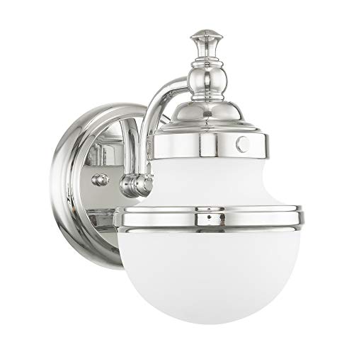 Image of Livex 5711-05 Transitional One Light Bath Vanity from Oldwick Collection Finish, Polished Chrome