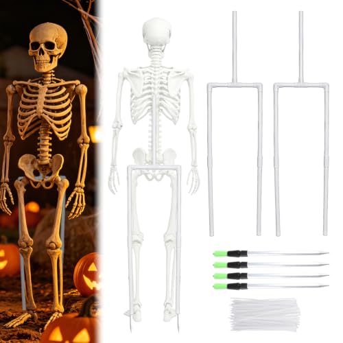 Nalanzhou 2Sets Skeleton Stand Outdoor for Halloween 6FT Skeletons