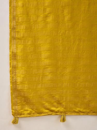 Image of AKHILAM Women's Mysore Silk Ethnic Motif Printed Saree With Unstitched Blouse Piece
