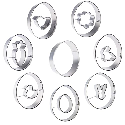 Gulokoka 8 Stück Ausstechformen Ostern Ausstecher Osterhasen Keksausstecher Backform Plätzchen Oster Ausstechform Plätzchenausstecher Kinder Backen Groß Ostereier Ausstecher Set Keks Keksformen Cover