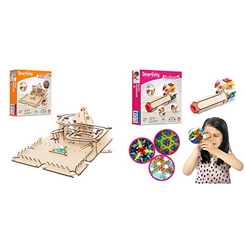 Image of Smartivity Marble Slide & Kaleidoscope for Boys & Girls ages 6 7 8 9 10+ year old, STEM, Learning, Educational, Construction Activity Toy Gift Bundle