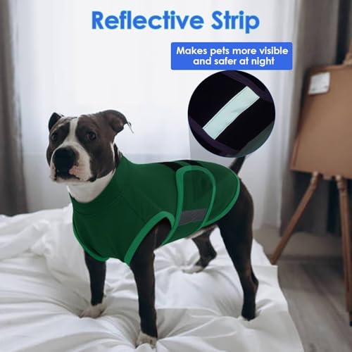 Image of MIGOHI Dog Anxiety Relief Coat,Comfort Anxiety Vest for Dogs,Adjustable Dog Anxiety Calming Wrap for Fireworks,Travel,Separation,Anxiety Jacket for Medium Dogs,M,Green