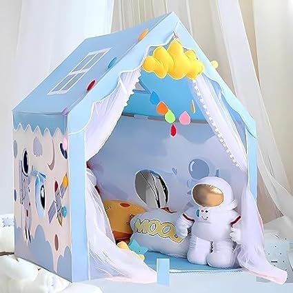 Image of Jumbo Size Light Weight Kids Play Tent House for 3-13 Year Old Kids Girls and Boys (Satelite)