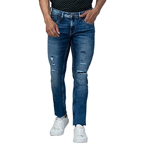 Image of Spykar Men's Slim Fit Low Rise Casual Jeans