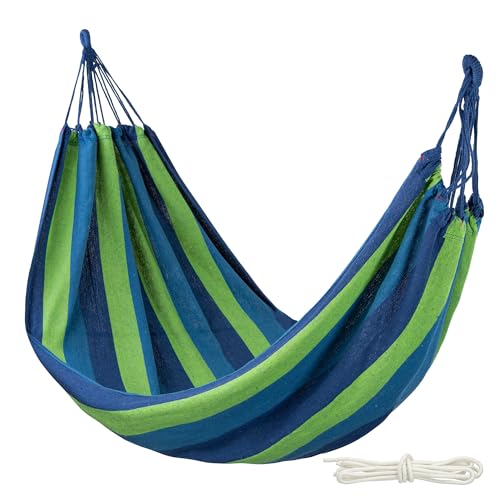 Aktive 52989 - Amaca sospesa in cotone per campeggio ed esterno | Amaca giardino esterno | Misure 200x100 cm| Fino a 200 kg di capacità di carico | Con borsa per il trasporto