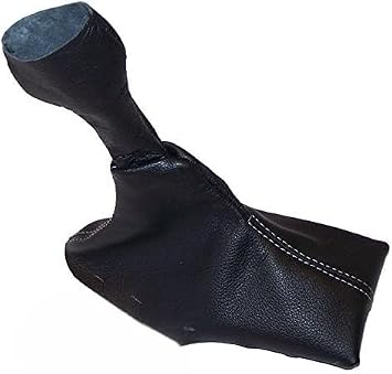 for Porsche Boxster 986 1996-2004 5 Speed Shift Boot Black Genuine Leather Grey Stitching