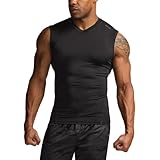 [テスラ] スポーツインナー ノースリーブ メンズ Vネック [UVカット・吸汗速乾] タンクトップ コンプレッションシャツ コンプレッションウェア ランニング トレーニング フィットネス スポーツ Tシャツ ベースレイヤー 野球 アンダーシャツ 加圧シャツ JPB MUV06-JPK_L