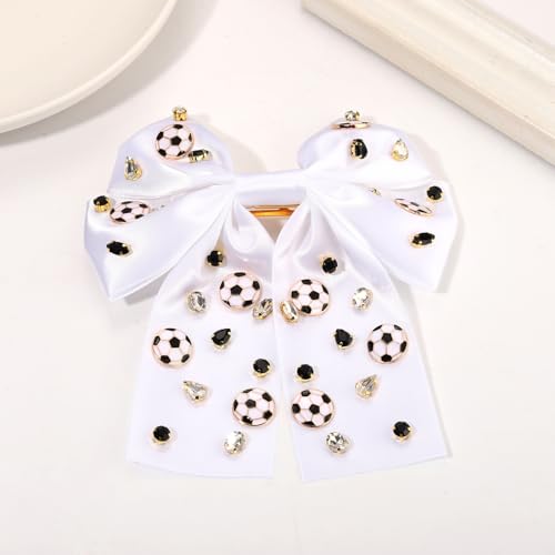 Lazos de cabello con clip para deportes estilo fútbol miniatura 4