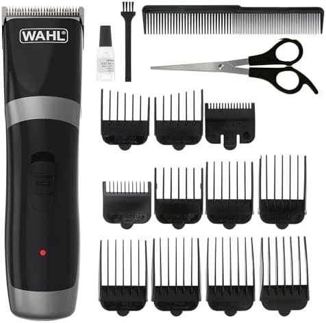 Wahl Cord/Cordless Hair Clipper, Rechargeable Cordless Clippers, Clipper Kit for Men, Rinseable Blades, Home Hair Cutting, Clippers with Guide Combs, Battery Powered