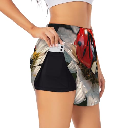 Short sport respirant femme anti-frottement motif coccinelle