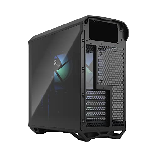 Image of Fractal Design Torrent Compact RGB Black - Light Tint Tempered Glass Side Panels - Open Grille for Maximum air Intake - Two 180mm RGB PWM Fans Included - Type C - ATX Airflow Mid Tower PC Gaming Case
