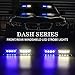 XRIDONSEN 2 in 1 Blue White Emergency Dash Strobe Lights Interior Front/Rear Windshield Lights Warning Safety Flashing Volunteer Firefighter Police Lights for Vehicles, Trucks (2x7.16 inch, 16 LED)