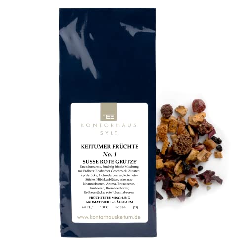 Kontorhaus Sylt, Früchtetee Mischung, Keitumer Früchte No. 1 Süsse Rote Grütze, Apfelstücke / Holunderbeeren, 100g Cover