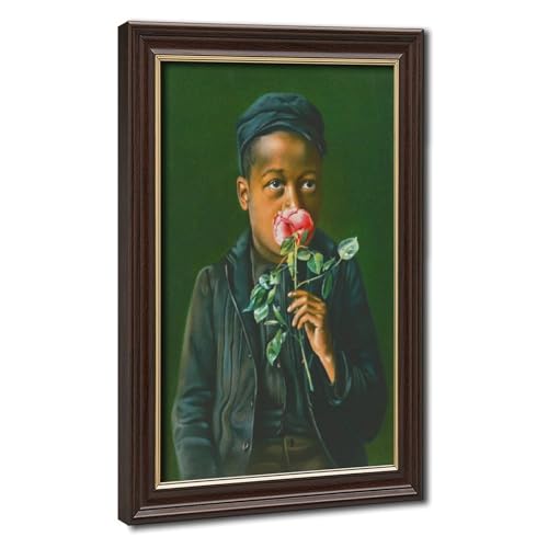 Toile garçon afro-américain American Beauty 1895 avec cadre premium en lin lavé