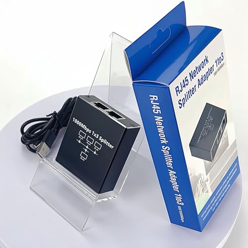 Conmutador Gigabit Ethernet 1 a 3 puertos LAN de 1000 Mbps con alimentación USB C para red 7