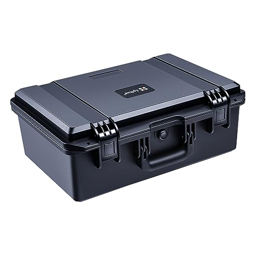 Lykus HC-4420 Waterproof Hard Case with Customizable Foam Insert, Interior Size 17.32x11.42x6.69 in, Suitable for camera, lens, drone, mic, flashlight, projector, electronics, tools, and more