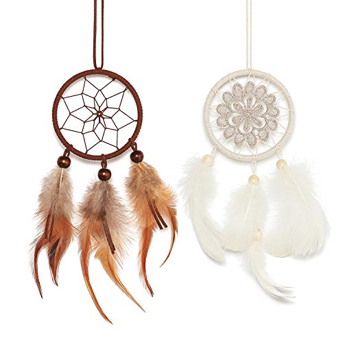 Dahey Mini Dream Catcher for Rear View Mirror Car Charm Ornament Small Dream