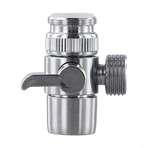 Répartiteur de robinet en laiton, filetage G1/2 de 1,27 cm, connecteur adaptateur d'interrupteur à 3 voies, vanne d'arrêt automatique, finition chromée pour machine à laver et salle de bain