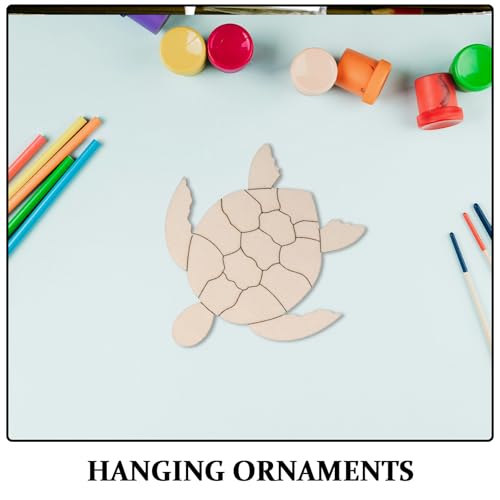 DECHOUS 30pcs Unfinished Turtle Wood Cutouts Multipurpose Decor for DIY and Home Use, Beige Wooden Sea Animal Craft Slices with Ocean Theme Appeal, for Arts and Crafts Projects - Image 3