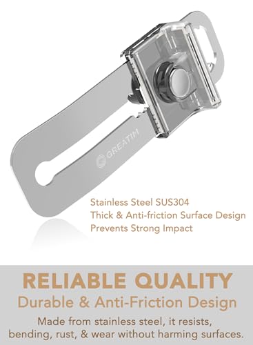 Greatim Portable Door Lock for Travel Hotel Safety, Stainless Steel Security Lock, Compact Safety Lock for Room Door, Universal Portable Travel Door Lock for Room Security