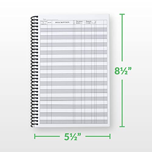 Registre de vérification et cartes tracker de compte simple | Double pack noir compact - 6