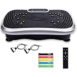 Plateforme Vibrante Certifiée CE Plateforme Oscillante, 99 Niveaux d’Intensité et 5 Programmes, Plaque Vibrante Maison Antidérapante avec Haut Parleur Bluetooth & Télécommande