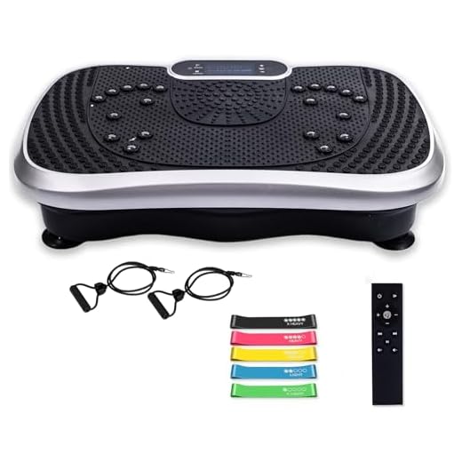 WeightWorld Plataforma Vibratoria - 99 Velocidades, Masajeador, Altavoz Bluetooth y Bandas Elásticas | Plataforma Vibración Muscular para Hacer Ejercicio en Casa con Mando a Distancia y 5 Programas