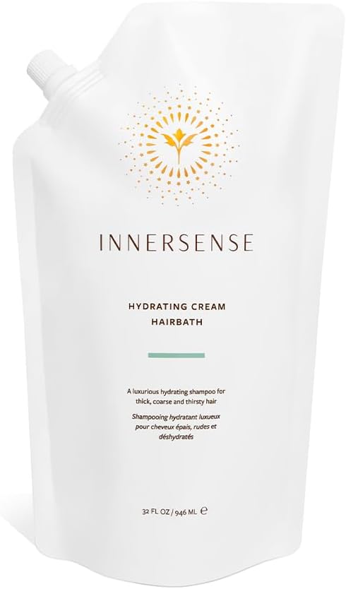 INNERSENSE Organic Beauty - Natural Hydrating Cream Hairbath Shampoo | Hydrating, Nourishing, For Dry Scalp | Non-Toxic, Cruelty-Free, Clean Haircare (32oz Refill Pouch)