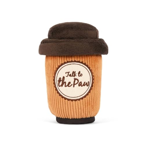 P.L.A.Y. Niedliches Plüsch-Hundespielzeug – Café, Lebensmittel, langlebig, Quietschspielzeug, ideal für Welpen und kleine, mittelgroße und große Hunderassen – maschinenwaschbar, recycelte Materialien