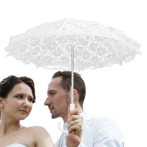 Sombrilla de boda de encaje vintage - Paraguas de novia, decoración propia, elegante accesorio para ceremonias, eventos de ducha de boda, delicada cubierta de dosel en