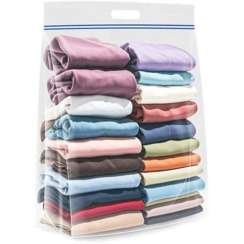Extra Large 25 Gallon Storage Bags - 35” x 24” with Resealable Zip and Carry Handle, Ideal for Clothes, Pillows, Moving and Travel, Set of 5 Cover