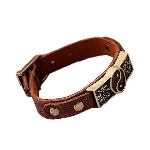 Pulsera de cuero Yin Yang Taiji para hombre miniatura 3