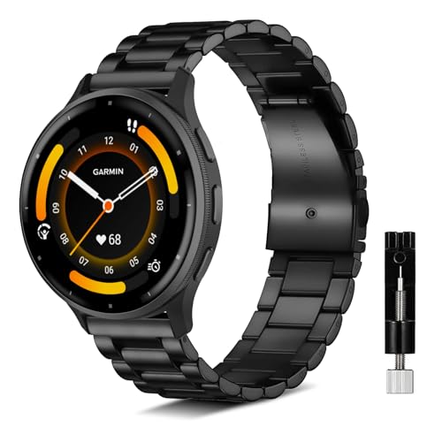 [KeeFos] 22mm �o���h Garmin Venu 4 45mm/Venu 3 45mm/2/Forerunner 570 47mm/265/255/Vivoactive 4/Active�Ή� �����x���g���� �X�e�����X �����ȒP �����������t��