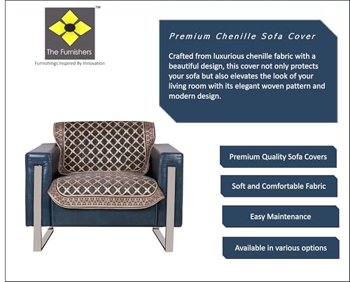 Image of Premium Chenille Woven Anti-Slip 1 Seater Sofa Cover | L-Shape Sofa Seat Protector for Living Room | Durable & Stylish Slipcover - Dark Grey