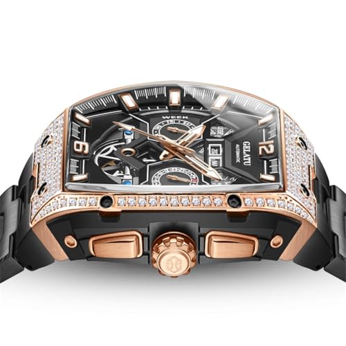 Image of OLEVS Automatic Mens Watch Self Winding Stainless Steel Gold Watch for Men