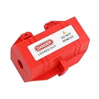 Stromstecker Schutzbox, Waschmaschinen-Steckerschloss, Plug Lockout Rot Steckdosenschloss, Elektro Stecker Abdeckung, Stecker Safebox für Netzstecker (M)