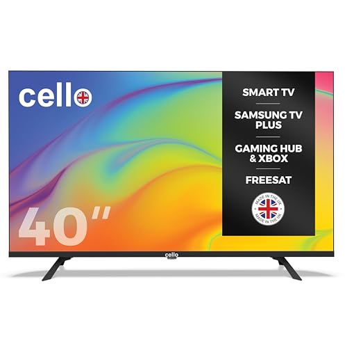 Cello C4025TZ Frameless 40 inch Full HD Large Smart TV Powered by Samsung Tizen Operating System Cloud Gaming without Console - Bluetooth, HDMI, USB & Wi-Fi Connectivity - 2025 Model Made in UK