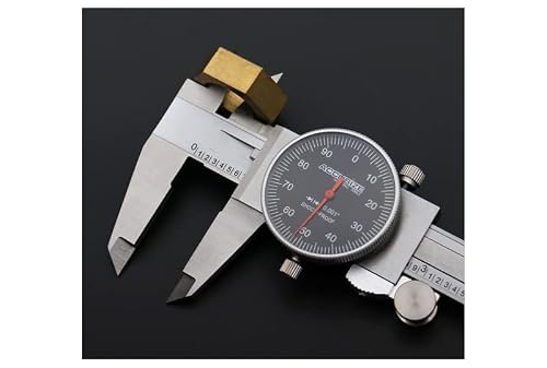 Accusize Industrial Tools 0-6" X 0.001" (Range X Resolution) Dial Caliper, Black Face Red Needle, Stainless Steel In Fitted Box, P920-B216 #TOP6
