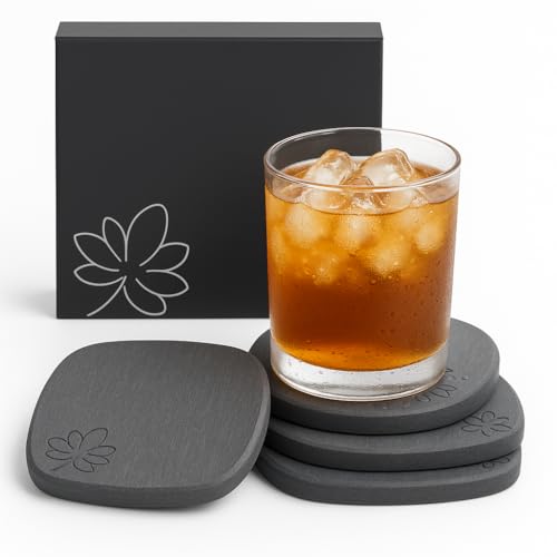 KANDOHAUS Coasters Set of 4 - Deep Gray Cute Coasters