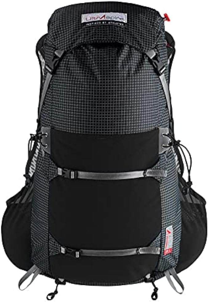 Ultraspire Epic XT 2.0 Lightweight Multi-Day Unisex Hiking Backpack - (Pitch Black, Universal (Chest Size: 28″-48″))