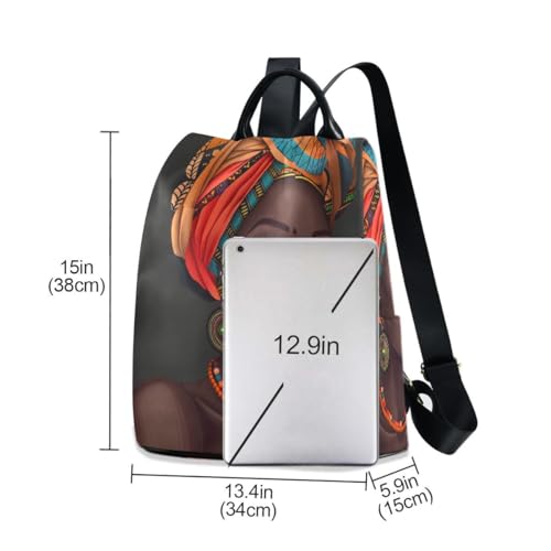 Image of ALAZA Black African Woman Traditional Trips Hiking Camping Rucksack Pack for Women