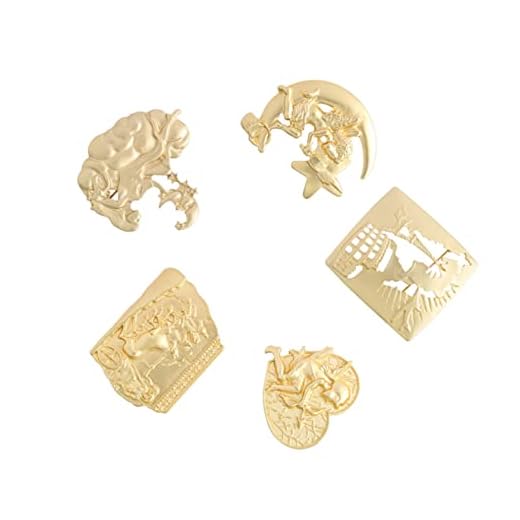 Abaodam 5 Piezas Broche En Relieve Retro Broches Divertidos Pasador Divertido Broche De Clavel Pin De Insignia De Ramillete Broche De Novedad Material De Aleación Perder Antiguo Decorar