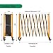 LTSEAME 11.5FT Expandable Barricade Gate, Expandable Metal Barricade Gate Alloy Fence with Wheels, Retractable Crowd Control, for Industrial or Residential Use (Yellow, 11.5FT)